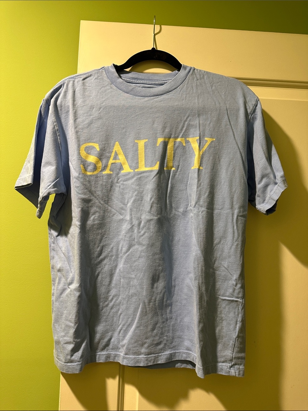 Vineyard Vines Light Blue Tee with Yellow SALTY Print